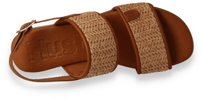 Hush Puppies Dames Sandaal Ducka Natur | Cognac | Maat: 38
