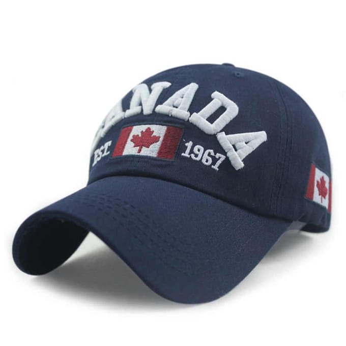 Mode Katoen Canada Baseballpet Vlag van Canada Hoed Snapback Verstelbaar Heren Baseballpetten Gorras blue