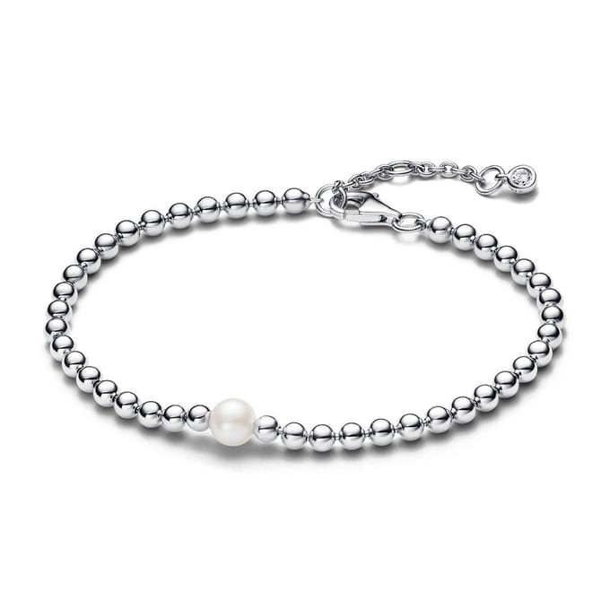 Pandora armband kralen met witte parel 593173C01-18