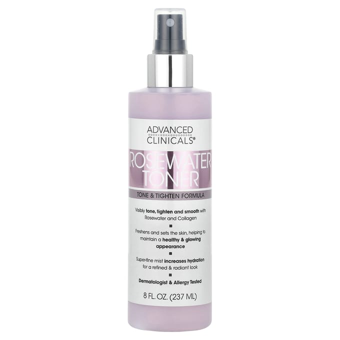Advanced Clinicals - Rosewater Toner - Tone & Tighten Formula - 237 ml - Rosewater Toner - Tone & Tighten Formula - 237 ml