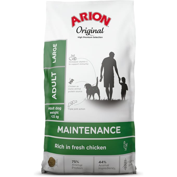 2x12kg Arion Original Maintenance Large Breed Kip hondenvoer droog