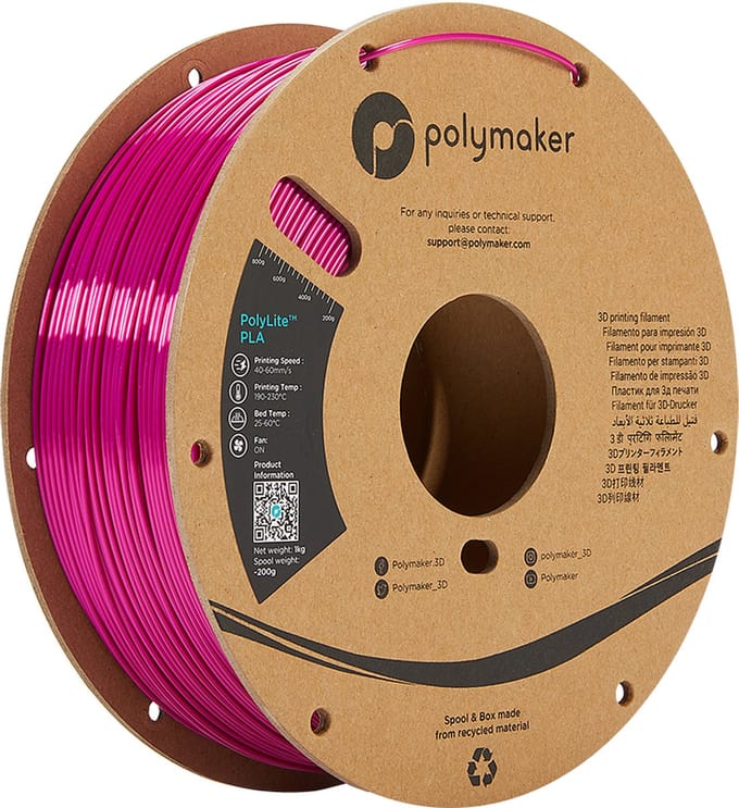 Polymaker PolyLite PLA Silk Magneta 1.75 mm 1KG