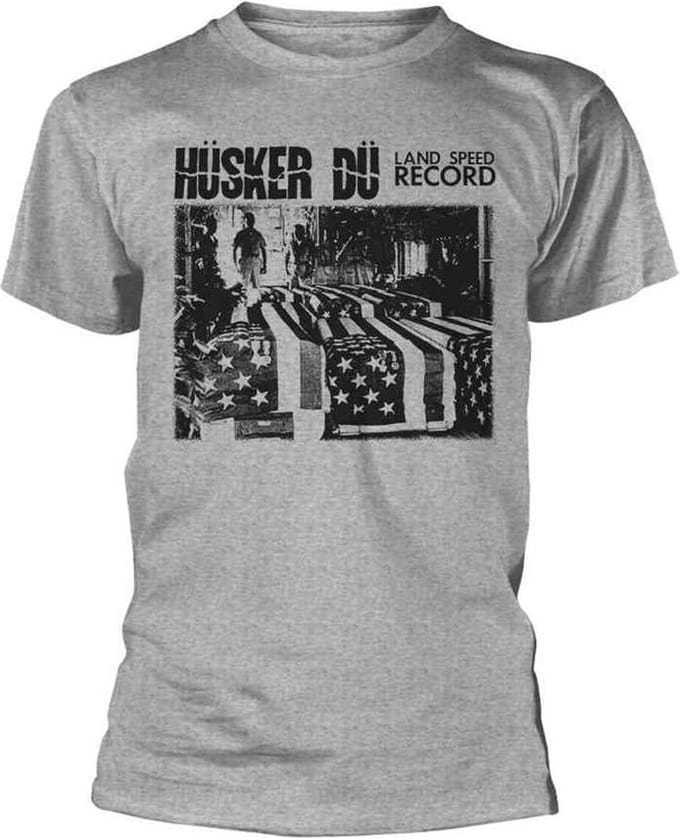 Hüsker Dü Heren Tshirt -S- Land Speed Record Grijs