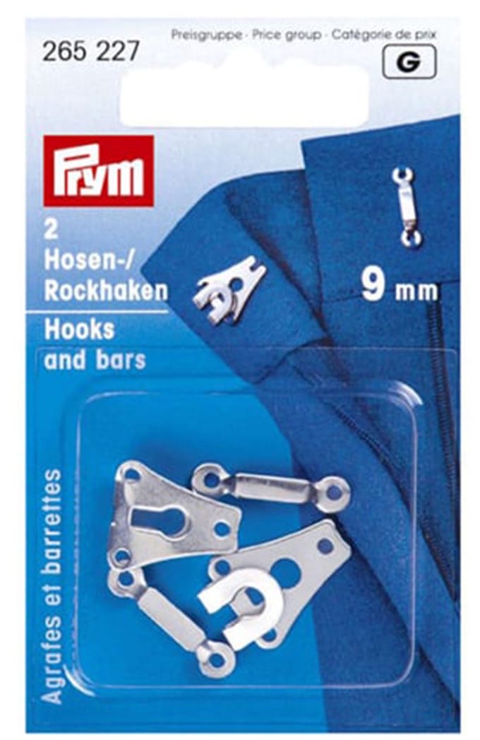 Broekhaken 9 mm - 2 stuks