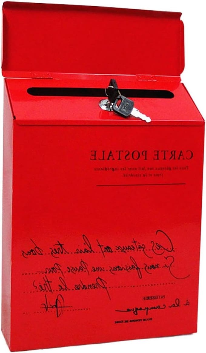 Brievenbus Wandmontage - Waterdichte Postbus - Post Ontvangen - Afsluitbaar Met Sleutel - 30x23x6 cm - Rood