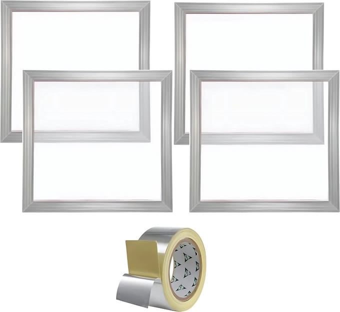 Zeefdrukkit - 4 stuks Aluminium - Zeefdruk set frame - zeefdrukframes 46x51CM - Startersset - Zeefdrukraam - Zeefdrukpers