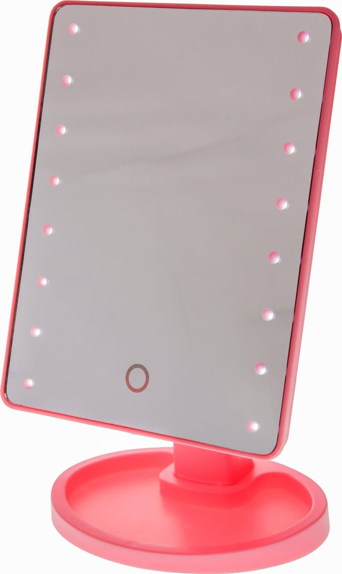 United Entertainment ® - Spiegel met LED verlichting - 29x17 cm - Roze