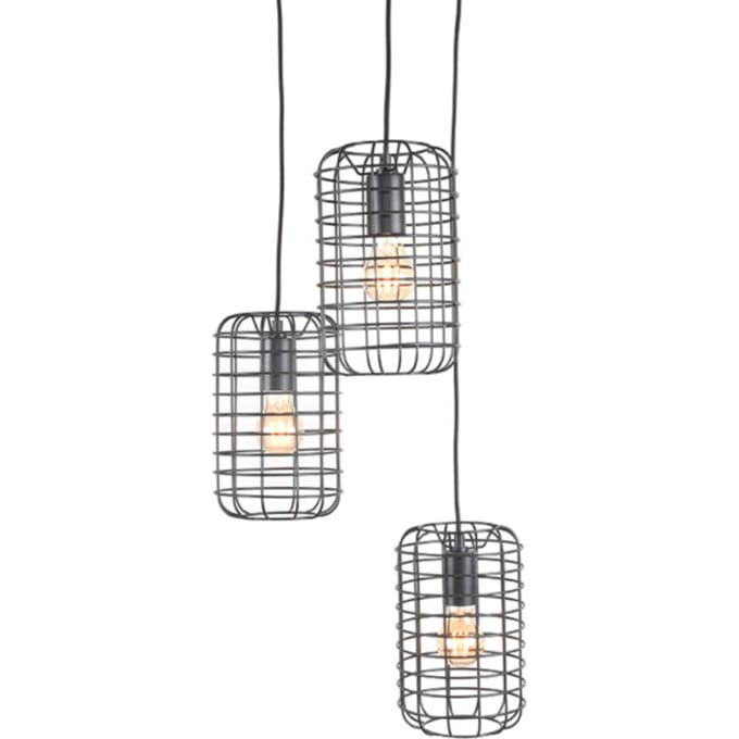 LABEL51 Solido Hanglamp - Zwart - Metaal - 3-Lichts