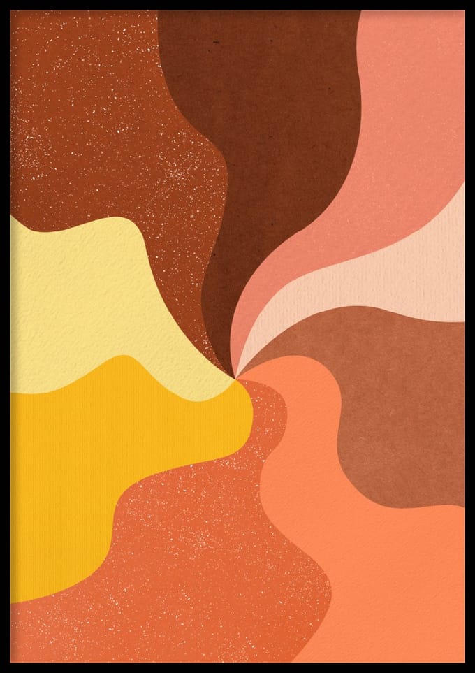 Poster Retro print - Abstracte poster - 30x40 cm - Exclusief lijst - WALLLL