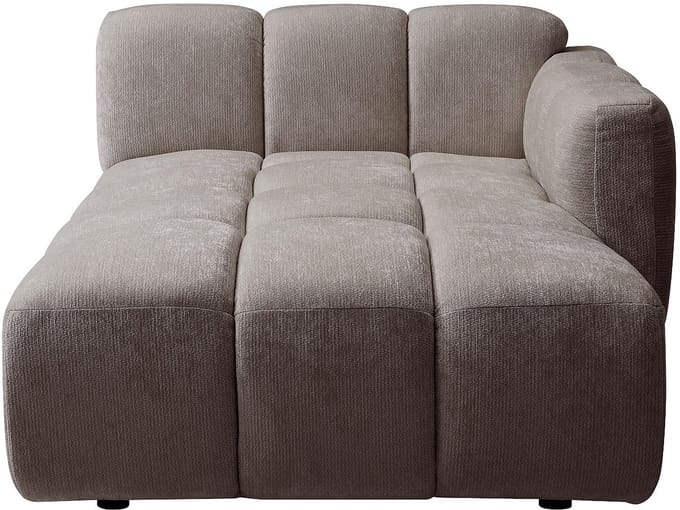 Vente-unique Chaise longue rechts in getextureerde taupe stof CARLIVI