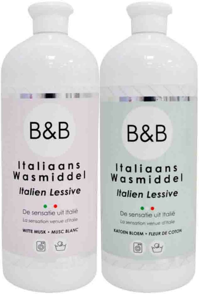B&B Italiaanse Wasparfum Wasmiddel Witte Musk & Katoen Bloem Pakket