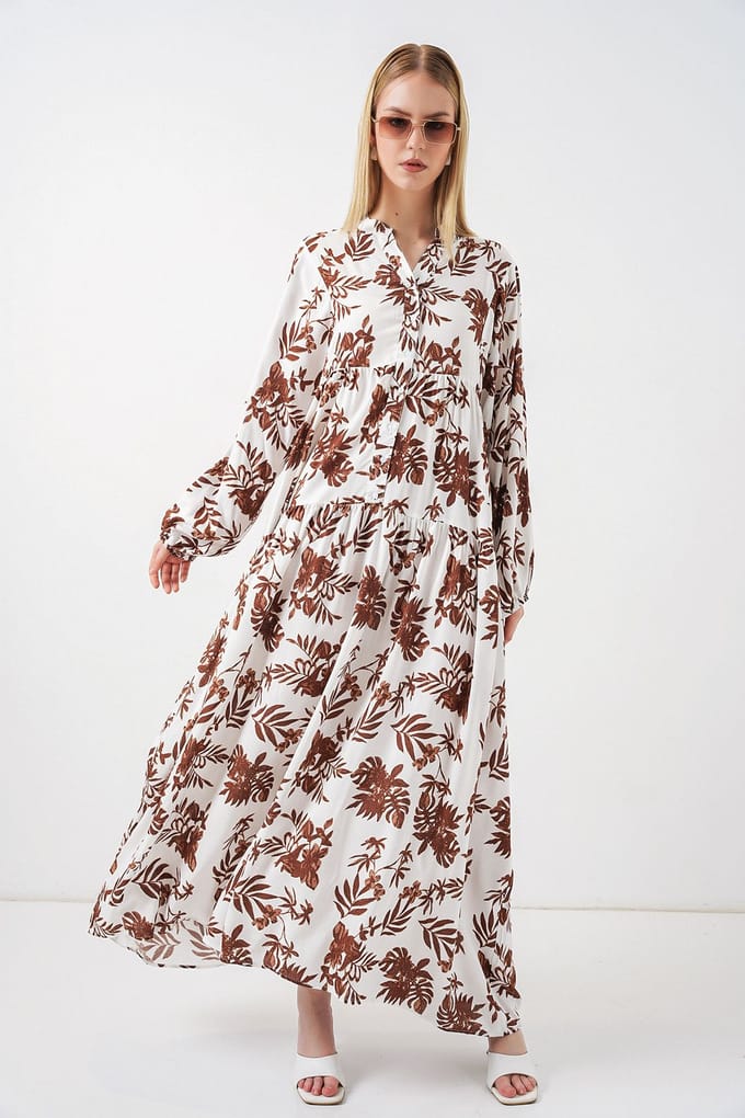 Gepubliceerd V-hals Maxi Jurk