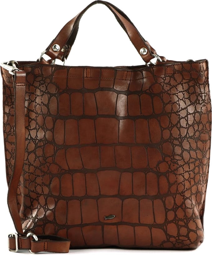 CAMPOMAGGI Leren Schoudertas Shopper Centaurus Shopping Bag Cognac Bruine