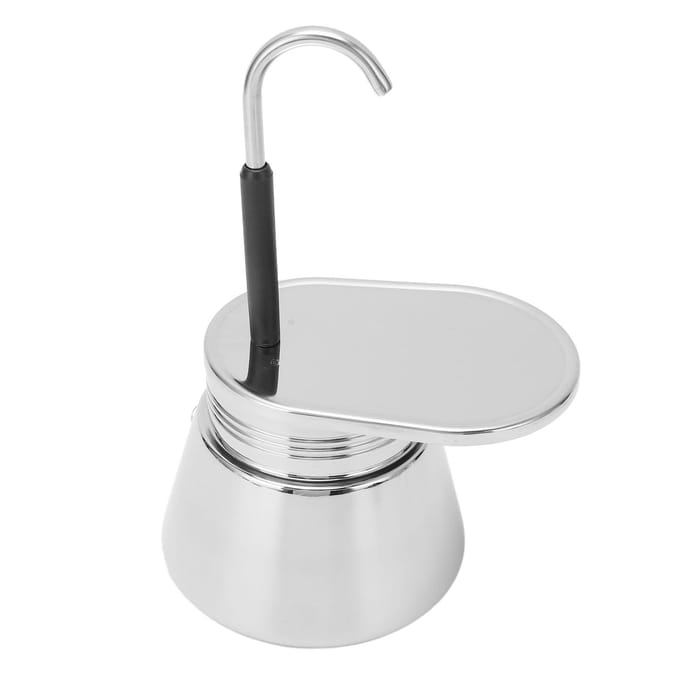 Mokka Pot met Enkele Tuit Roestvrij Staal Hand Over Latte Klassieke Koffiepot voor Thuis Kantoor 50ml white
