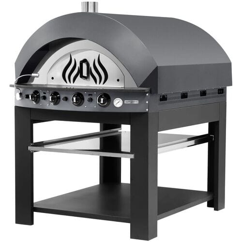 GGM Gastro Gas Pizzaofen - 11x 25cm - Manuell - Anthrazit - inkl. Untergestell