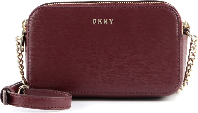 DKNY Leren Schoudertas Avondtas Bryant Sutton Camera Bag Aged Wine Rood