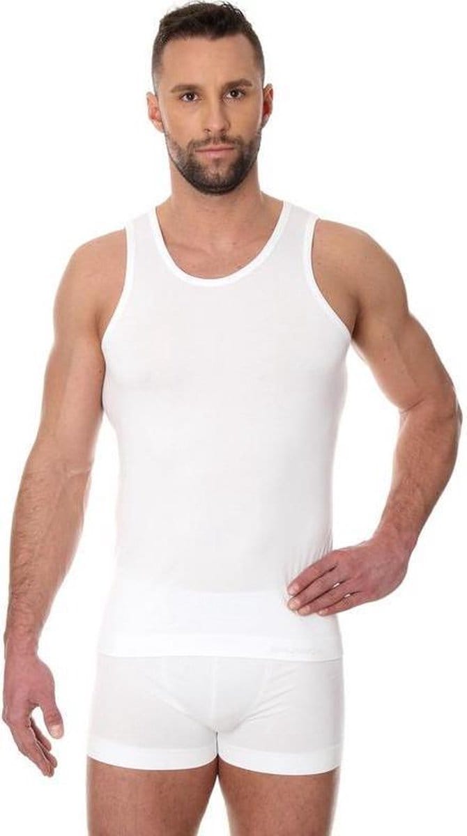 Brubeck Heren Ondergoed Hemd - Naadloos Elastisch Katoen - WIt XL