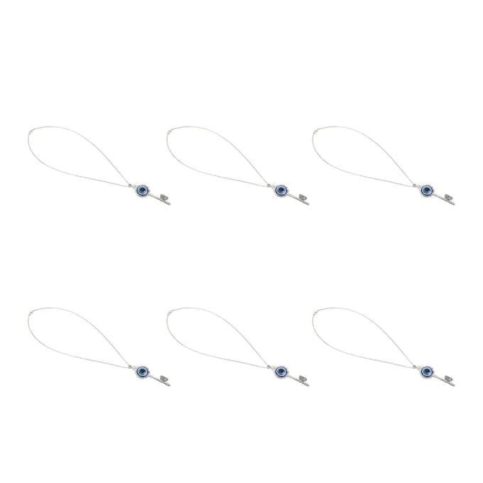 6 STUKS Boze Oog Ketting Sleutelvorm Goede Geluk Blauw Oog Ketting Elegant Charmant Legeringen Glas white