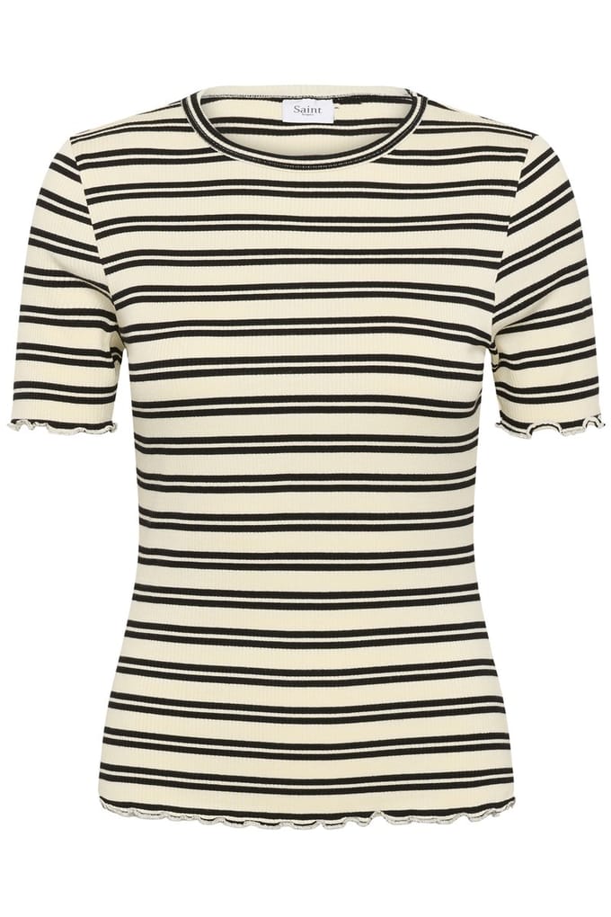 Saint Tropez OlaliaSZ SS T-Shirt Dames T-shirt - Ice Black Stripe