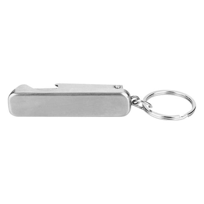 Mini Outil 2 en 1 Porte-clés Anneau Coupe-ongles Ciseaux Ouvre-bouteille white
