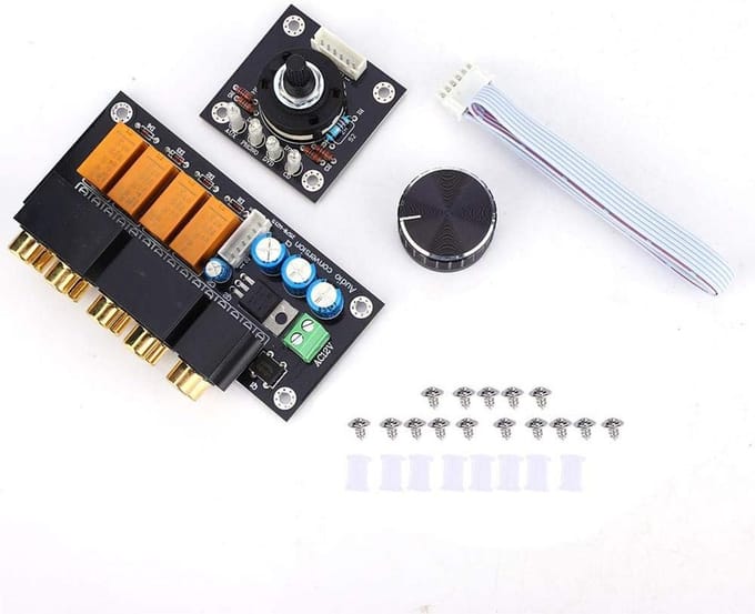 Stereo Audio Selector Schakelaar 4-Weg Input Kiezer voor CD/DVD/PHONO/AUX