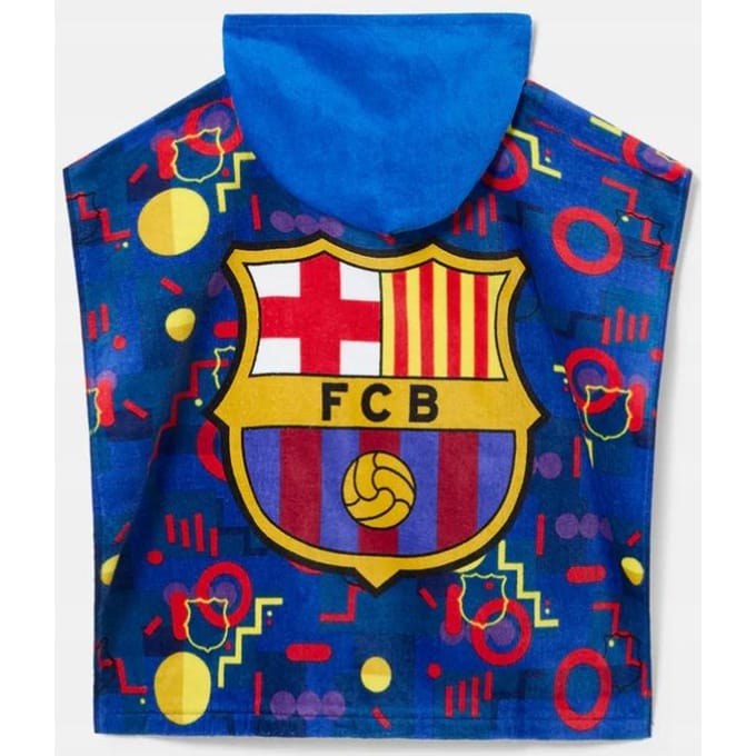 PONCHO SERVIETTE FC BARCELONE 60 x 120 COUVERTURE COTON LEWANDOWSKI SZCZĘSNY