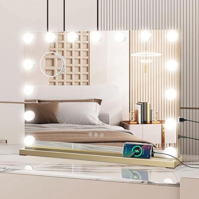 Hollywood Make-upspiegel 80x62cm met Dimbare LED Verlichting en Touch Control