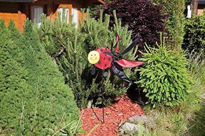 Plastic windmolen - Tuindecoratie dier - Tuin versieren - Lichtgewicht ontwerp - 100 cm hoogte - Multicolor