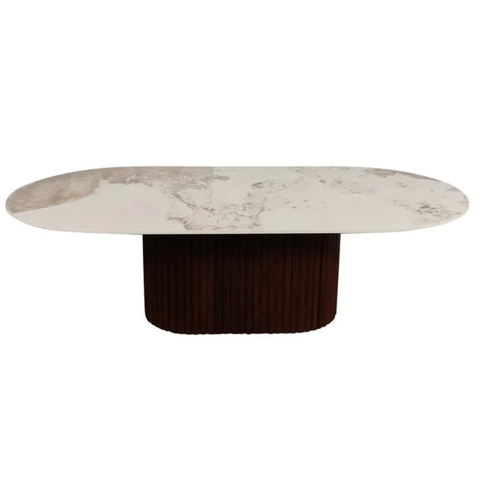 Urban Chique Salontafel Keramisch Marmer / Walnootfineer