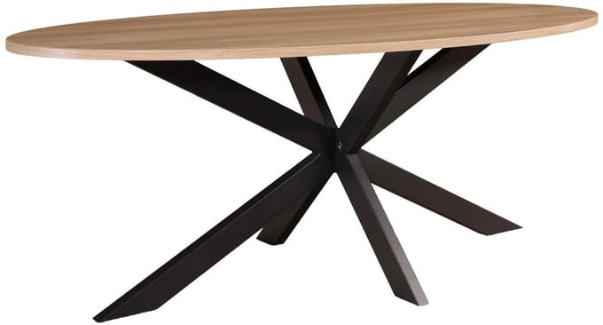 Eettafel ovaal 200cm Rato lichtbruin ovale tafel MDF eetkamertafel