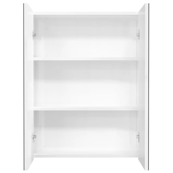 vidaXL - Badkamerkast - met - spiegel - 60x15x75 - cm - MDF - glanzend - wit