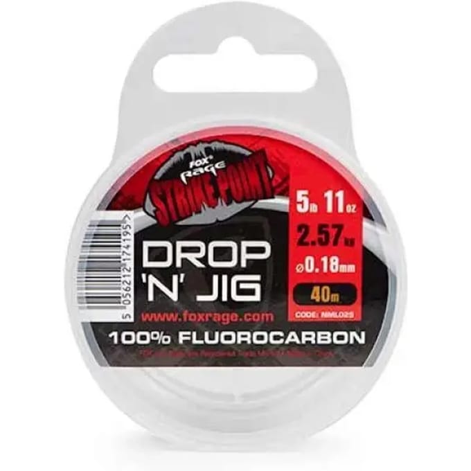 Fox Rage Strike Point Drop ‘N’ Jig 100% Fluocarbon (40m) - Maat : 0.20mm