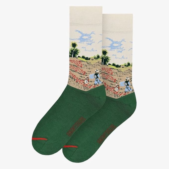 Kunst Sokken, maat 40-46, Monet, Veld met klaprozen