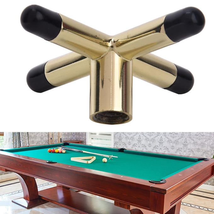 Metaal Duurzaam Antislip Biljart Snooker Pool Keu Steun Brug Hoofd Houder Biljart Accessoire(Kruis beige