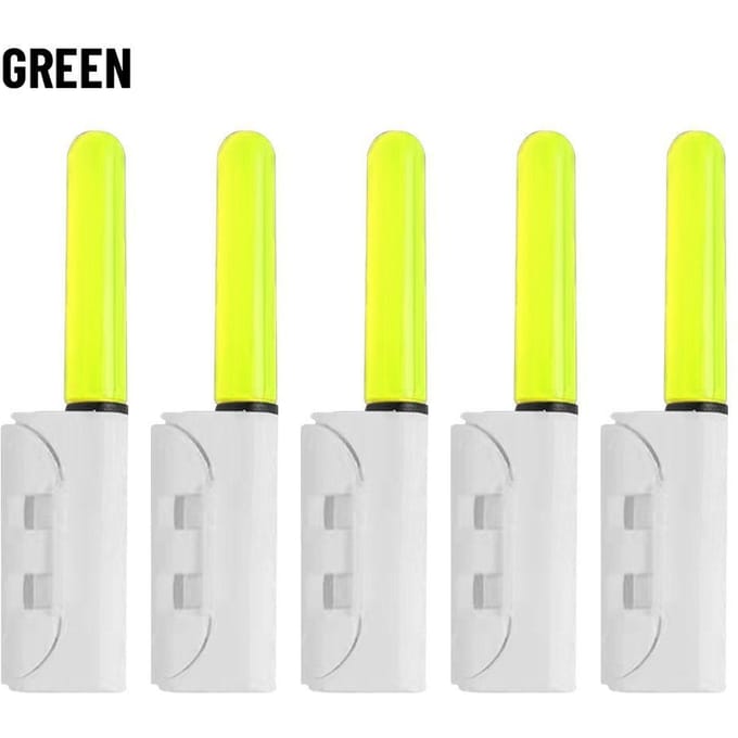 5 stuks Handige Float Nacht Rood/Groen/Blasting flash Donkere Beetmelder Glow Stick Fluorescerend Licht Hengel Tip Lightstick