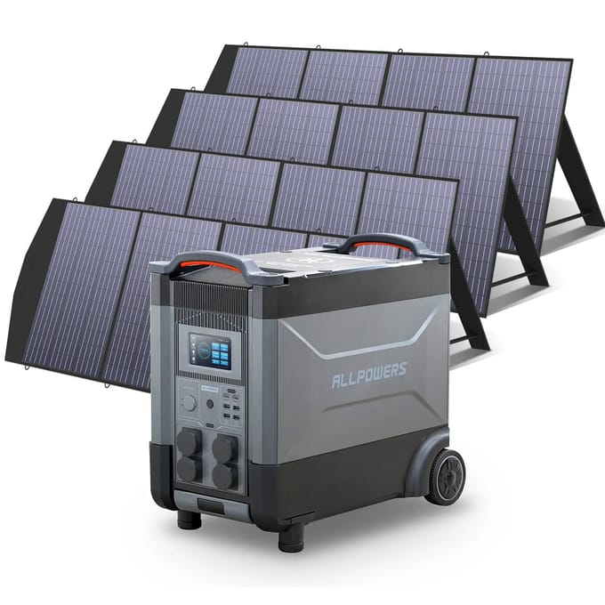 ALLPOWERS Solar Generator Kit 4000W (R4000 + SP033 200W Solar Panel) - R4000+4pcs SP033 200W  Solar Panel