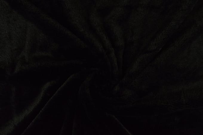 10 meter zachte bont stof - Zwart - Pluche stoffen - 155cm breed