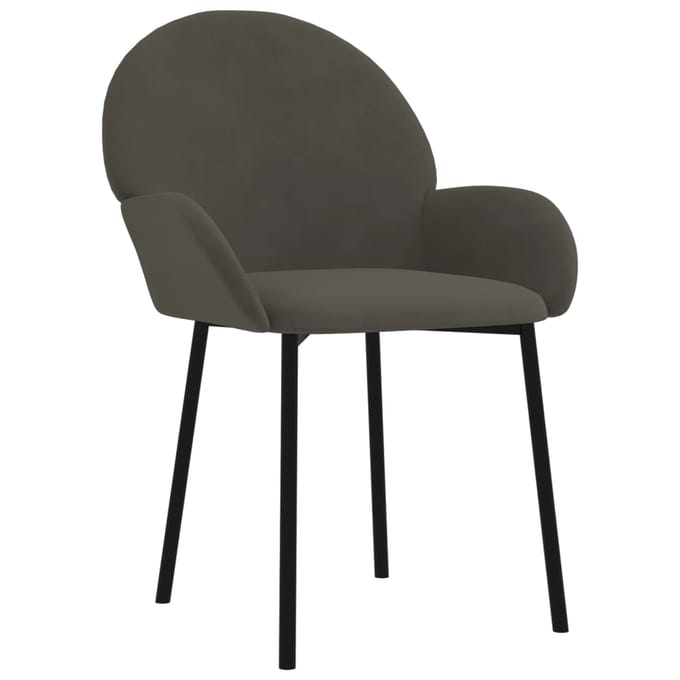 vidaXL - Eetkamerstoelen - 2 - st - fluweel - donkergrijs