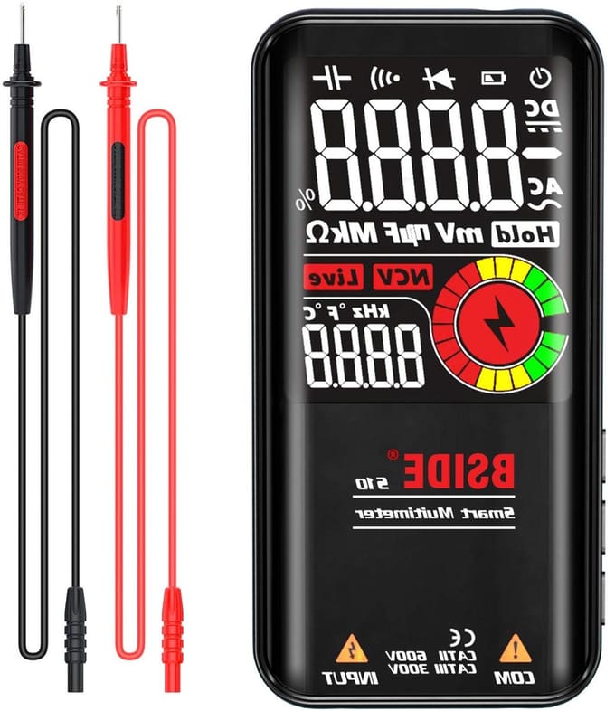 Digitale Multimeter - Spanningstester Voltmeter - Elektrische Problemen Oplossen - Automatisch Bereik EBTN Display - 9999 Teller - Zwart