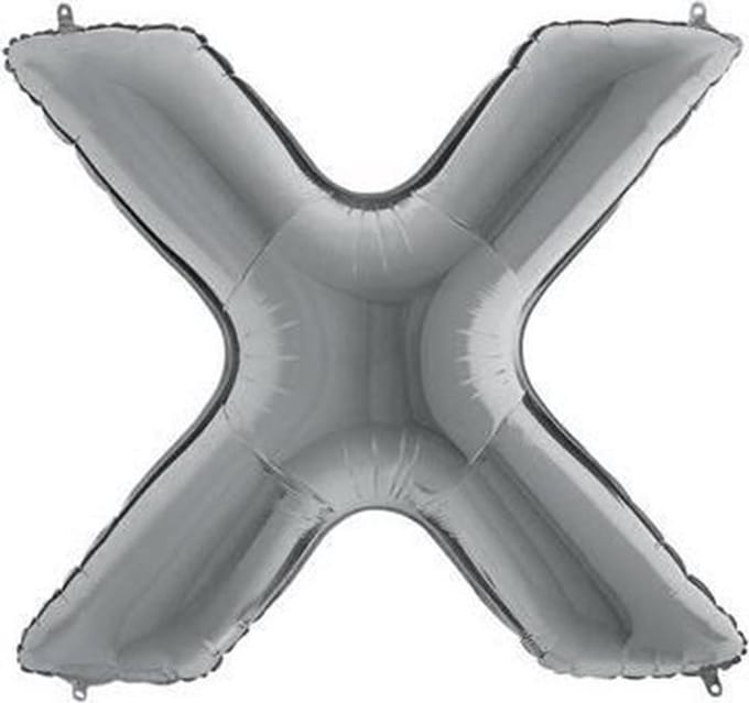 Folieballon letter X zilver (100cm)