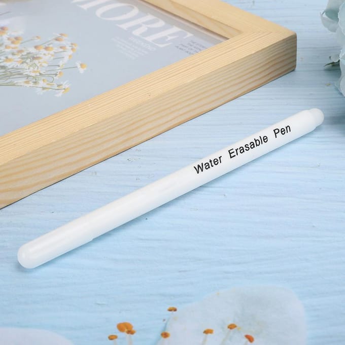 10pcs Stylo Effaçable Soluble à l'Eau DIY Marqueur Tissu Outil de Tailleur Accessoires Tête Unique Blanc bleu