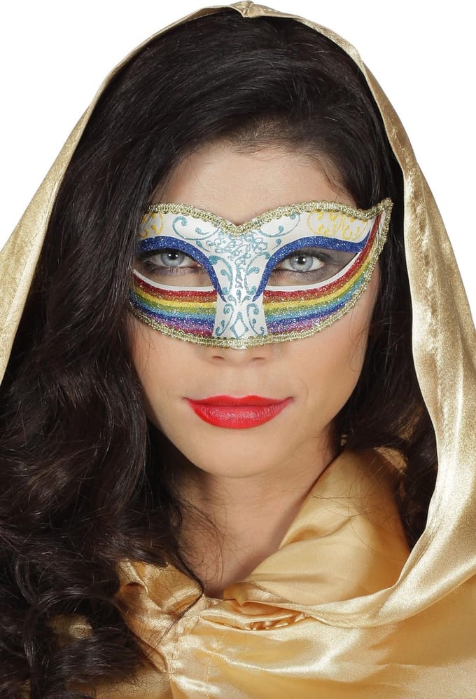 Regenboog oogmasker voor vrouwen - Verkleedmasker