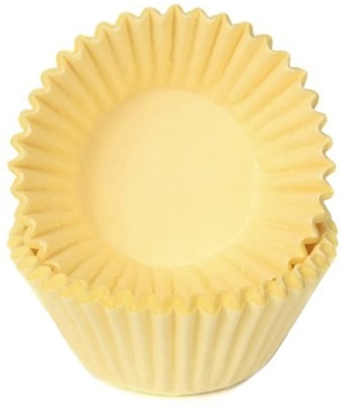 House of Marie Chocolade Baking Cups - Pastel Geel - pk/100 - Cupcake Cups
