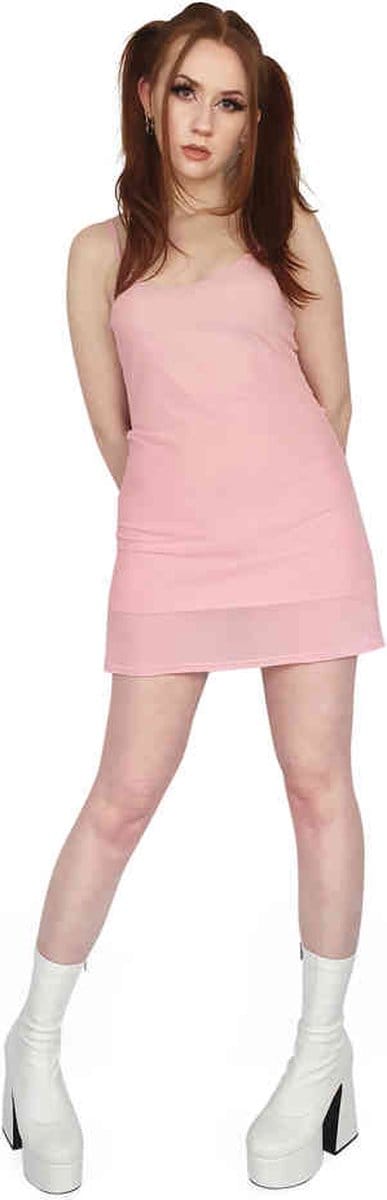 Banned - Vinka Mesh Korte jurk - L - Roze