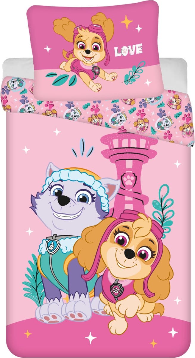 PAW Patrol Dekbedovertrek, Love - 140 x 200 + 70 x 90 cm - Polyester