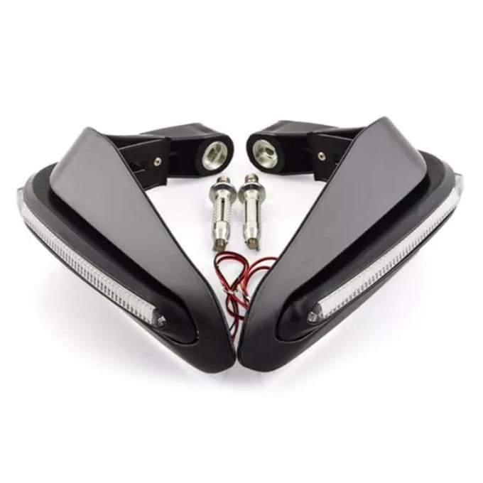 LED Motorfiets Handvatbeschermers Winddichte Handbeschermers voor 1,5cm Diameter Stuur black