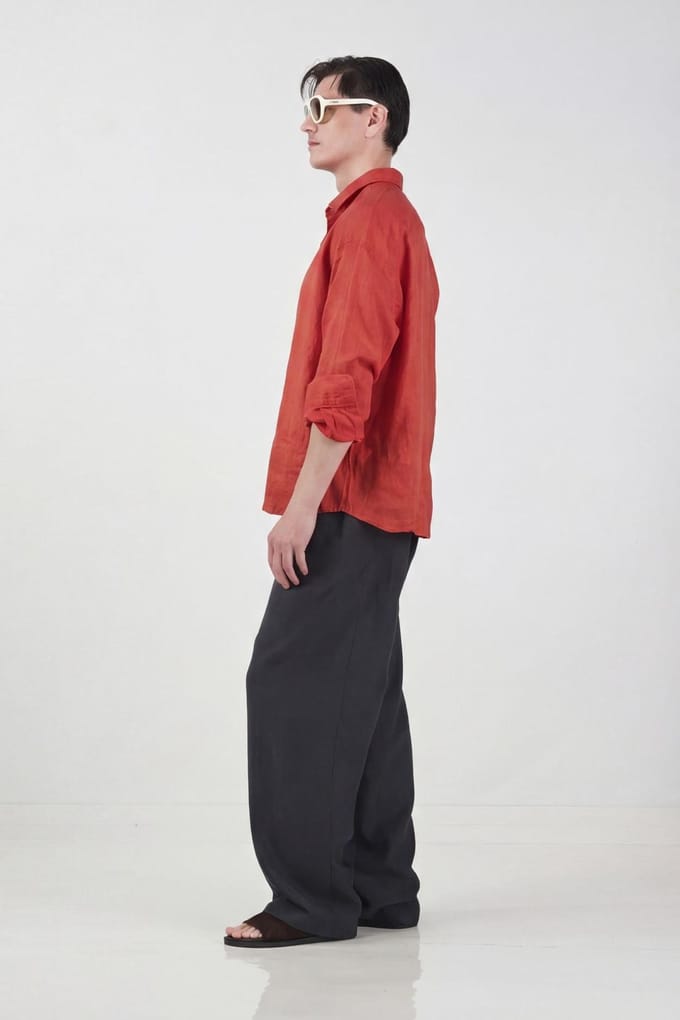 Heren Oversized Linnen Overhemd