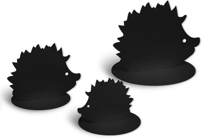 UNUS® Staander decoratieve egel set van 3 zwart
