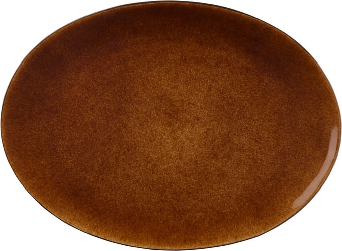 BITZ Schaal ovale 45 x 34 cm Zwart/Amber