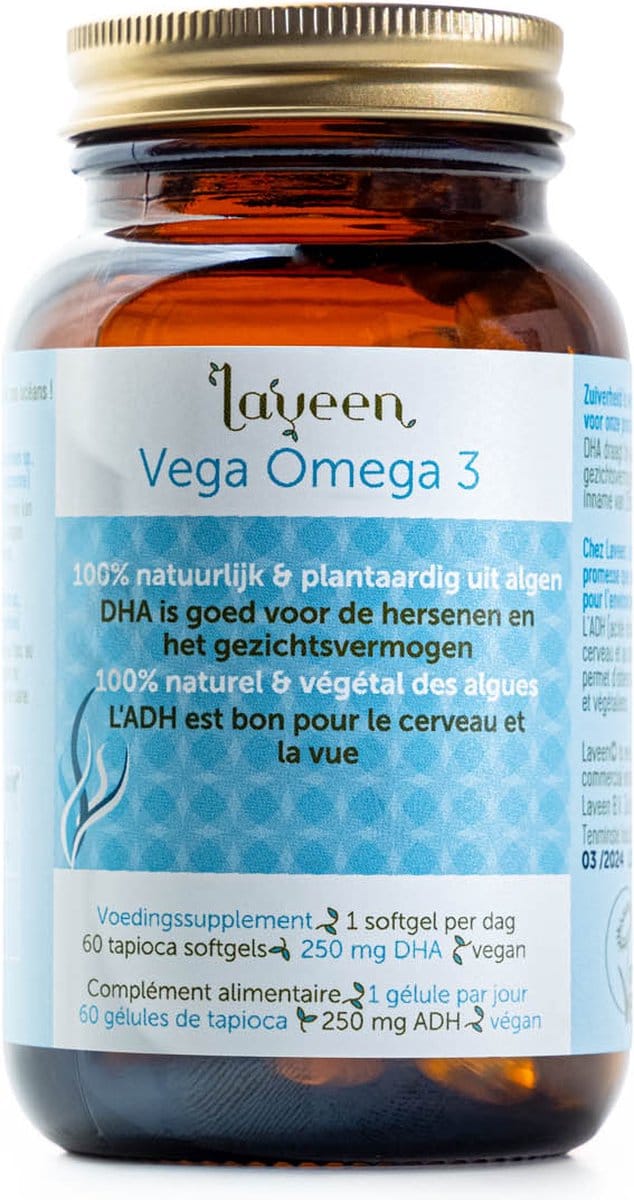 Laveen Vega Omega 3 - DHA – 60 Tapioca Softgels - Vegan - 100% natuurlijk